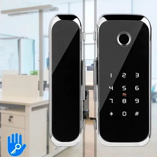 Cerradura Electrónica Puerta Vidrio Blindex - App Huella E15