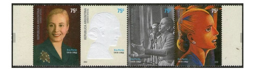 2002 Muerte Eva Perón- Argentina (sellos) Gj 3220/23 Mint
