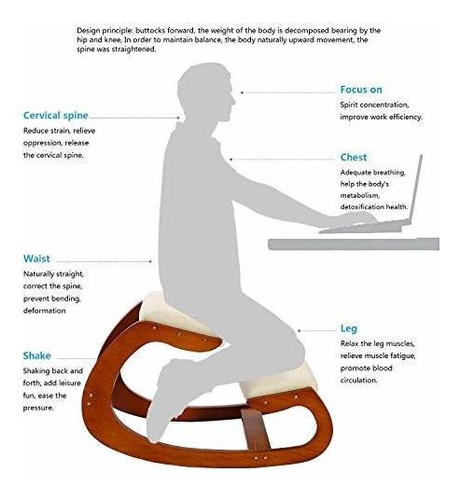 Imagen 7 de 7 de Silla Ergonómica De Rodillas Para La Postura Erguida - Mece