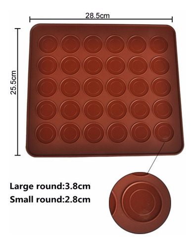 Imagen 4 de 9 de Placa Molde De Silicona Macarons X30 Cavidade Repostería