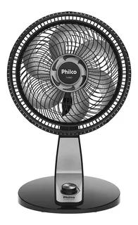 Ventilador de mesa Philco PVT300 Turbo PVT300P preto com 6 pás cor cinza de plástico, 38.5 cm de diâmetro 127 V