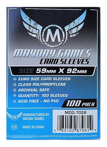 Protectores Mayday X100 Transparentes Card Sleeves Cartas