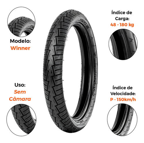Par Pneu Comet 150 275-18 + 90-90-18 Winner Maggion