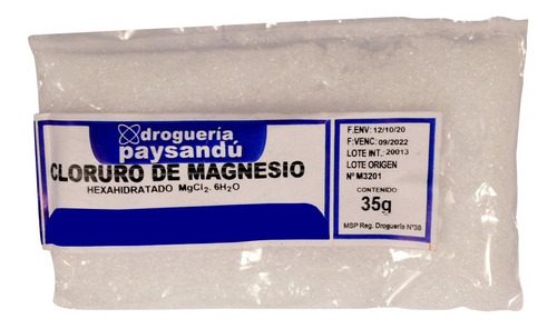Cloruro De Magnesio Puro - 35 G