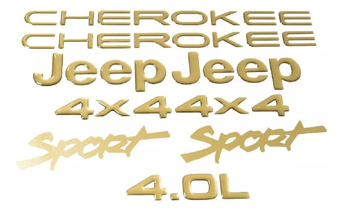 Kit Adesivo Dourado Resinado Jeep Cherokee Sport Ch44dr4 Fgc