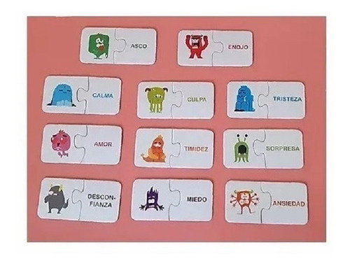 Juego De Asociacion Emociones Infantil Didactico Niños