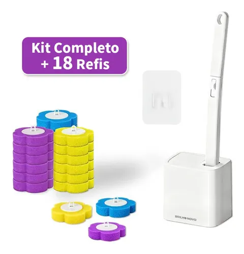 Brilho Novo Escova Sanitária Descartável | Base + 18 Refis