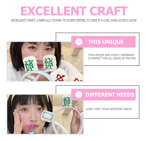Diademas De Maquillaje Facial Multiusos Mahjong, 4 Unidades