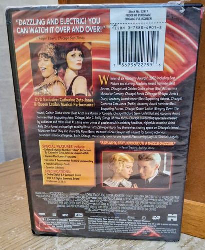 Chicago: Richard Gere/catherine Zeta-jones, Dvd Original (Usado)