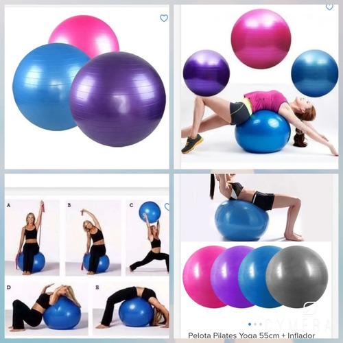 Pelotas Pilates Yoga 65 Cm + Inflador 