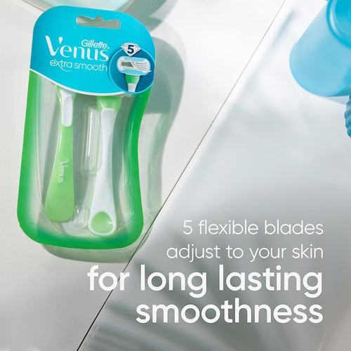 Razors Gillette Venus, Extra Suaves, Verdes, Desechables, 2