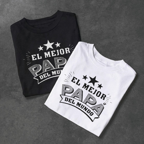 2 Camisetas Algodón Dia Del Padre Mejor Papa Del Mundo