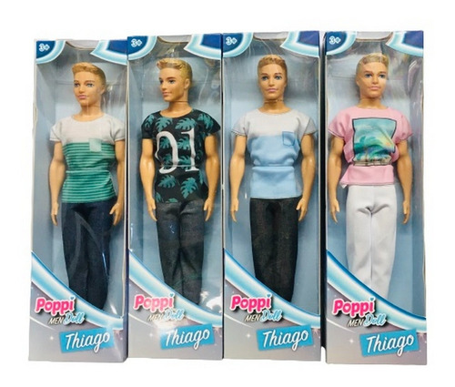 Imagen 3 de 6 de Muñeco 29 Cm Thiago Poppi Men Doll Articulado No Ken