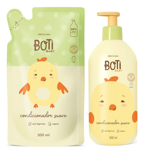 Kit Boti Baby: Condicionador Suave 400ml + Refil 350ml