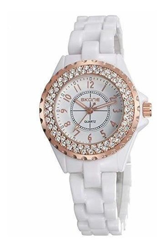 Reloj De Ra De Lujo Para Mujer Reloj De Cerámica Blanca Con 