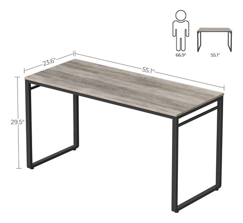 Escritorio De Computadora Vasagle Alinru Madera Y Metal