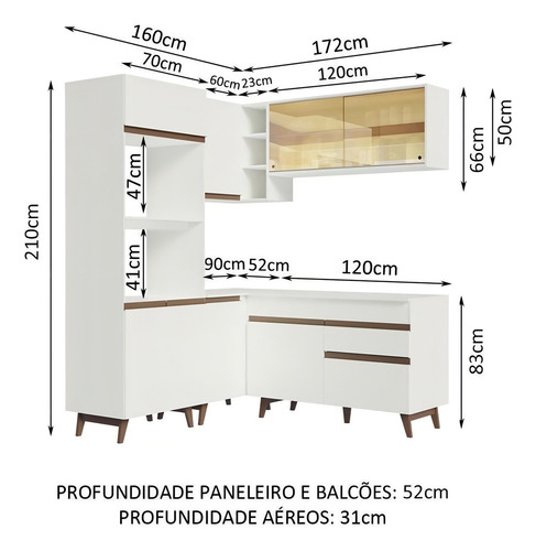 Mueble de cocina de esquina completo Madesa Reims 332001, color blanco