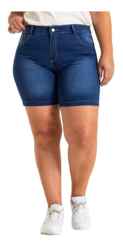 Short Bermuda Mujer Elastizados Talles Grandes Tiro Alto