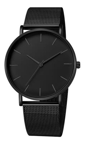 Reloj Negro Metálico, Minimalista Clásico.