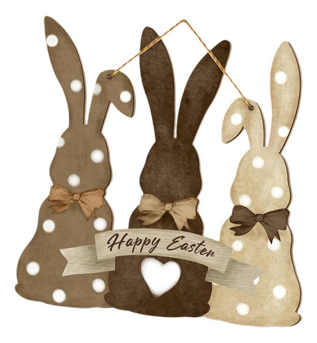 Placa Colgante De Madera De Pascua Para Puerta, Placa De