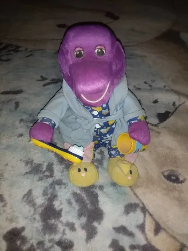 Mu eco Barney Con Cepillo De Dientes A Bater a Usado