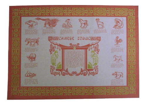 Mantel Individual Papel Zodiaco Chino 50 Pieza (pp-02)