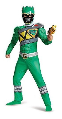 Disfrazar El Ranger Verde Dino Carga Muscular Clásico Traje,