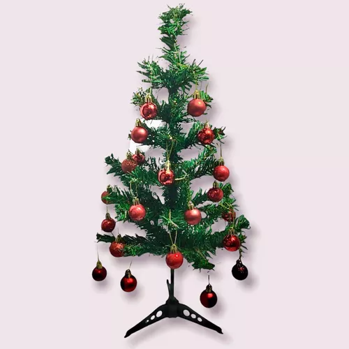 Árvore De Natal Pequena 45cm Decorada Com 24 Bolinhas Natal Árvore De Natal Pequena 45cm Decorada Com 24 Bolinhas Natal