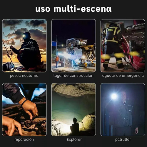 H Lámpara Cabeza Recargable Usb 5 Led Lampara Minera 2pcs