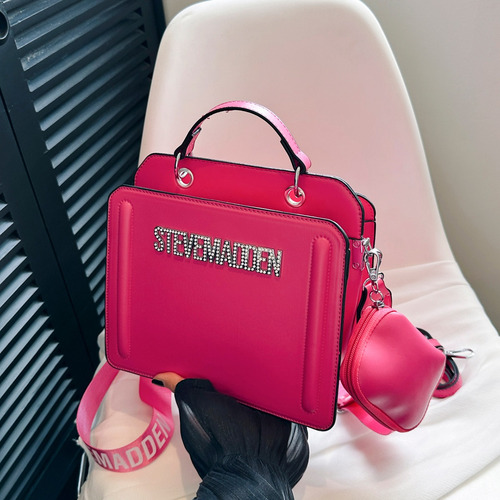 Bolso De Mano Para Mujer De Color Liso Tipo Bandolera De Pu