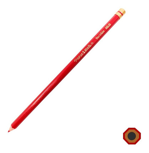Lapiz Checador Paper Mate Verithin Rojo Hexagonal 12 Pzs