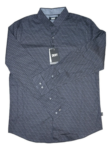 Camisa Dkny Original Talla M Color Gris Oscuro De Macho Alfa