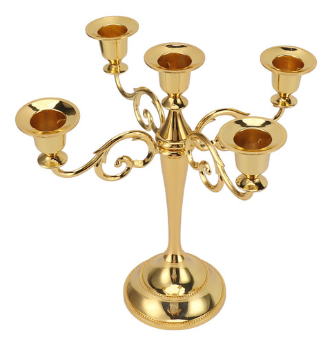 Candelabro De Hierro Con 5 Brazos, Diseño Retro Decorativo