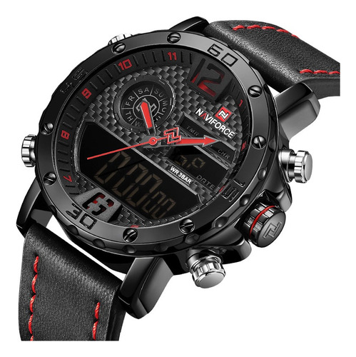 Reloj Deportivo Digital De Cuero Para Hombre Naviforce Fashi