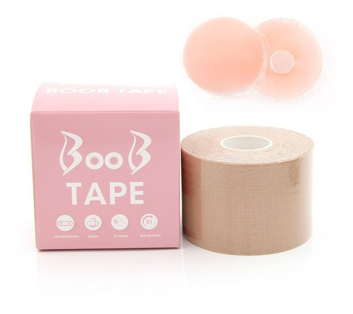 Boob Tape Cinta Realce Adhesiva Invisible Push Up + Pezonera