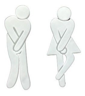 Kit 02 Placa Banheiro Masculino Feminino Aviso Porta
