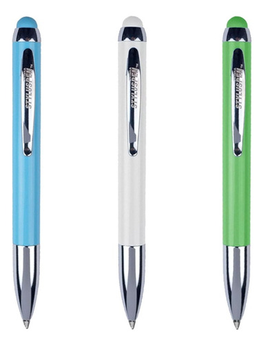 Paquete Twist: 3 Bolígrafos Multicolor Con Stylus Zebra. Color De La Tinta Negro Color Del Exterior Verde/azul/blanco