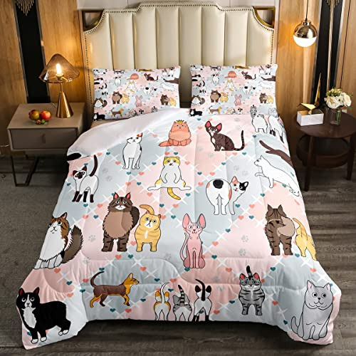 Juego De Ropa De Cama De Gatos Niños, Gatos Kawaii, Ju...