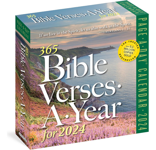 Libro: 365 Bible Verses-a-year Para Calendario 2024
