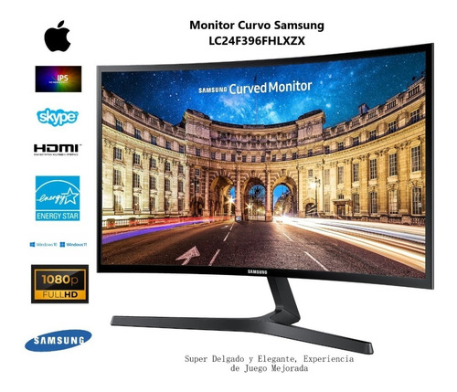 Monitor Gamer Curvo Samsung C24f396fhl Led Full Hd 24 Hdmi