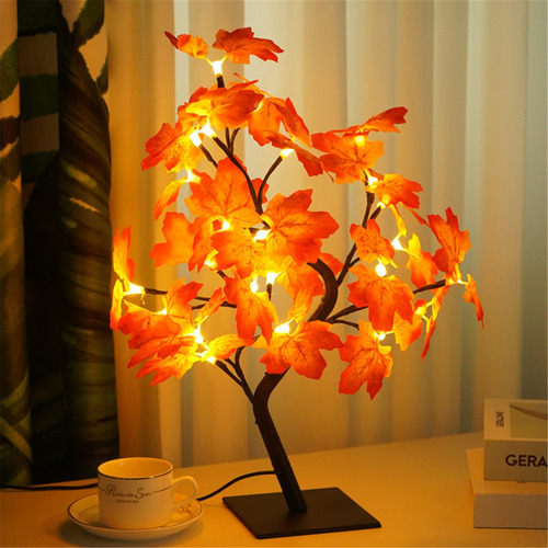 Lámpara Led De Imitación De Árbol De Arce, Adorno De Mesa, C