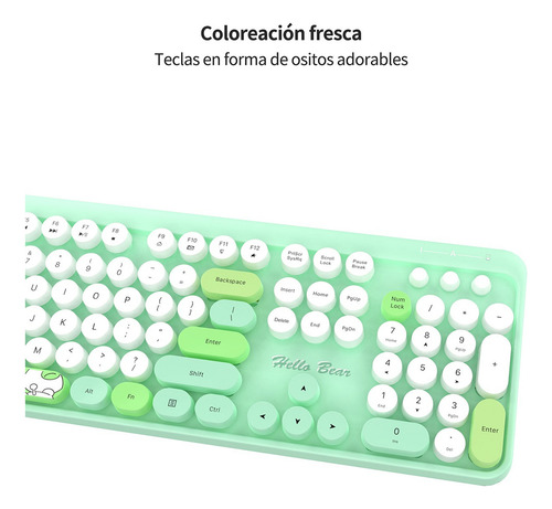 Juego De Teclado Y Ratón Mofii Hb En Verde