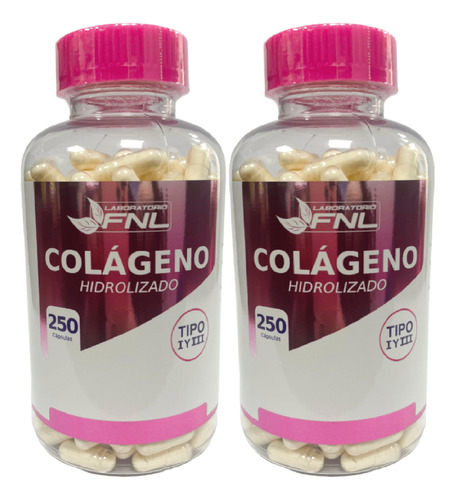 Colageno Hidro Fnl 2 Frascos 2x250 Capsulas. Pelo Piel Uñas