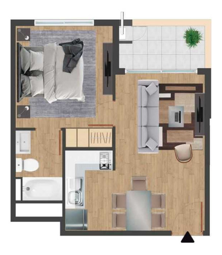 Departamento 1d+1b Con Estacionamiento (105590)