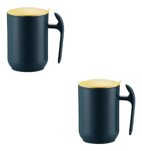 X2 Tazas Termicas Cafe Te Con Tapa Y Cuchara Acero Inox