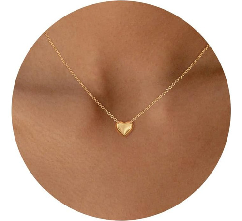 Picuzzy Collares De Corazón Para Mujer, Collar De Oro Delica