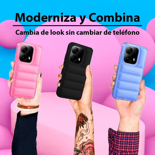 Funda Puffer Uso Rudo Para Xiaomi Redmi Note 14 Pro 4g + Kit 2 Micas Cristal Templado Evephones Bumper