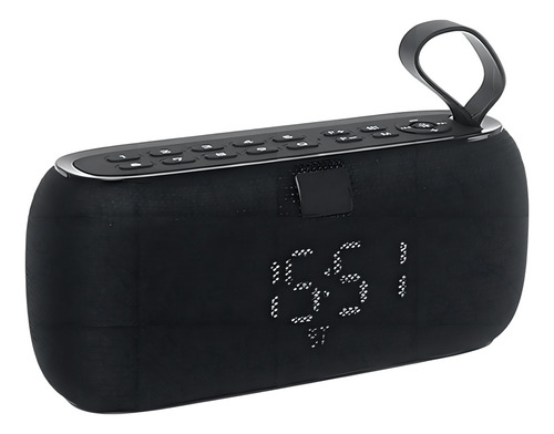 Caixinha De Som Potente Bluetooth Radio Relógio Digital Usb Cor Preto