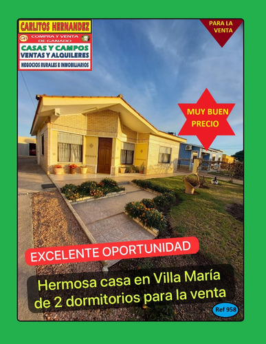 Ref 958) ** V - Excelente Oportunidad   Hermosa Casa En Villa María - San José Con Gran Terreno Enjardinado Para La Venta 