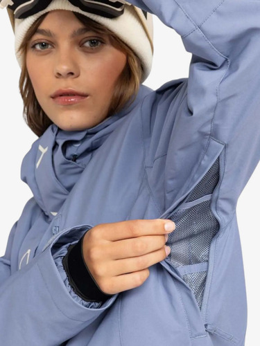 Campera Snow Roxy Jetty Solid Np Celeste Oscuro Xxl